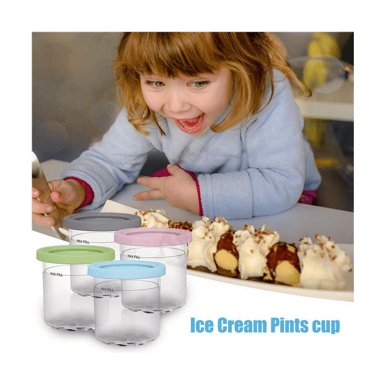 4pcs Pintes et couvercles de crème glacée pour Ninja Creami Nc301