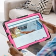 thumbnail image 4 of Case for Lenovo Tab M10 HD 2nd Gen 10.1 Inch 2020 with Screen Protector, 360 Degree Rotating Kickstand Hand Strap Heavy Duty Shockproof Cover with Shoulder Strap, Rose PC, 4 of 7