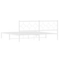 thumbnail image 5 of vidaXL Metal Bed Frame with Headboard White 193x203 cm, 5 of 5