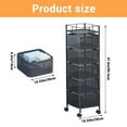 thumbnail image 2 of Kojooin 5 Tier Rotating Kitchen Storage Rack, Metal Mesh Kitchen Trolley Cart with Top Lid, Storage Cart on Rolling Wheels for Fruit Vegetable Grocery Storage No Assembly Black, 2 of 7
