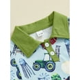 thumbnail image 6 of Musuos Baby Boys Summer Cute Romper 3M 6M 12M 18M Short Sleeve Button Lapel Western Elements Print Jumpsuit Infant Playsuit, 6 of 9