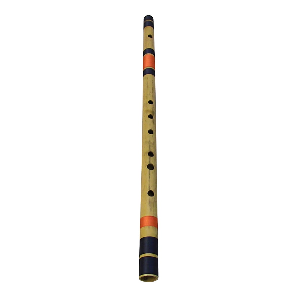 Zaza Percussion- Professional Scale C Bass 19'' Inches Polished Bamboo Bansuri Flute (Indian Flute) With Carry Bag