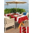 thumbnail image 4 of Outdoor Tablecloth with Umbrella Hole and Zipper, Valentine's Day Rectangle Table Cloth 60x120 Inch Waterproof Tablecloth, Red Roses Floral Romantic Striped Picnic Table Cover for Patio Camping, 4 of 7