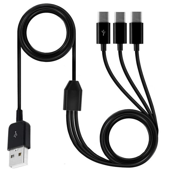 Ciwanning USB A 2.0 to 3 USB Type C Data Sync Charing Charger Cable Wire Cord for Phone