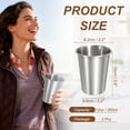 thumbnail image 2 of Uxcell 2 Pcs Stainless Steel Cups, 12oz/350ml Metal Cups Double Wall Tumbler Insulated Portable Stackable Drinking Tumblers for Home Restaurant Outdoor Travel Camping, Silver, 2 of 7