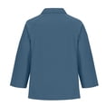 thumbnail image 5 of Blouses For Women Solid Color Cotton And Linen Long Sleeved T Shirt With Shoulder Pocket And Casual Daily Wear Comfortable Womens Tops, 5 of 6