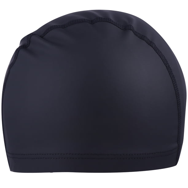 Gorro de natación elástico unisex, impermeable, con protección para el cabello y las orejas, para adultos (negro)