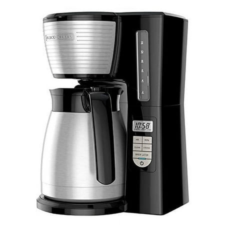 BLACK+DECKER 12-Cup Thermal Programmable Coffee maker  Brew Strength Selector  Auto-clean  Black and Silver