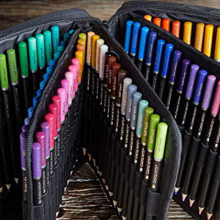 Castle Art Supplies 120 Coloured Pencils Zip-Up Set perfect for all  artists. Smooth, quality colour cores and high-quality colouring pencils  for blending & layering in convenient, strong travel case by Castle Art