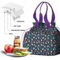 thumbnail image 4 of Dark Blue Christmas Gnome and Gift Pattern Drawstring Lunch Bag Women - Drawstring Lunch Bag Insulated for Work Office - Stain-Resistant Large Lunchbags for Women with Multi-Pockets, 4 of 6