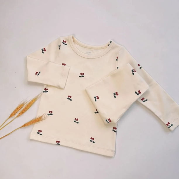 Conjunto de pijamas para bebé, ropa de dormir de manga larga, transpirable, de algodón, con estampado, para el hogar, disfraz de Navidad