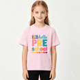 thumbnail image 2 of Hello Preschool Crayon Girls Graphic Tee, Cute Back To School 100% Cotton Kids Short Sleeve T-Shirt, 2 of 5