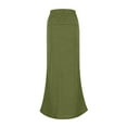 thumbnail image 5 of Riforla Slim Fit Ruched Pencil Skirts for Women High Waisted Elastic Band Bodycon Shirring Skirt Skirt and Fishtail Skirt Womens Skirts Army Green M, 5 of 5