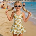 thumbnail image 3 of DISNIMO Girls One Piece Swimsuit with Skirt Butterfly Flower Printed Sleeveless Hawaiian Summer Swim Dress Quick Dry Swimwear for Kids Size 7-8, 3 of 8