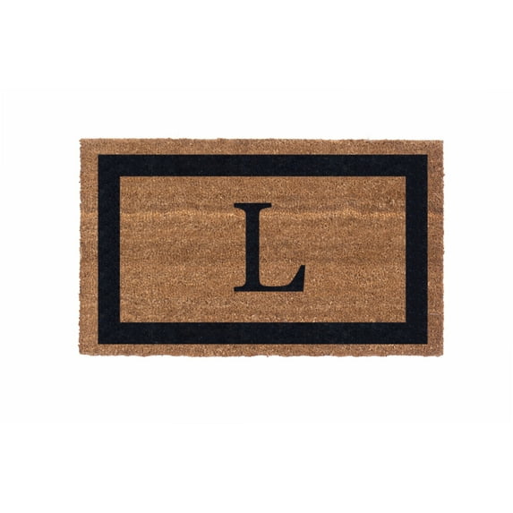 CocoMatsNMore Monogram (G) Vinyl Backed Black Single Border Doormats 38" x 60"