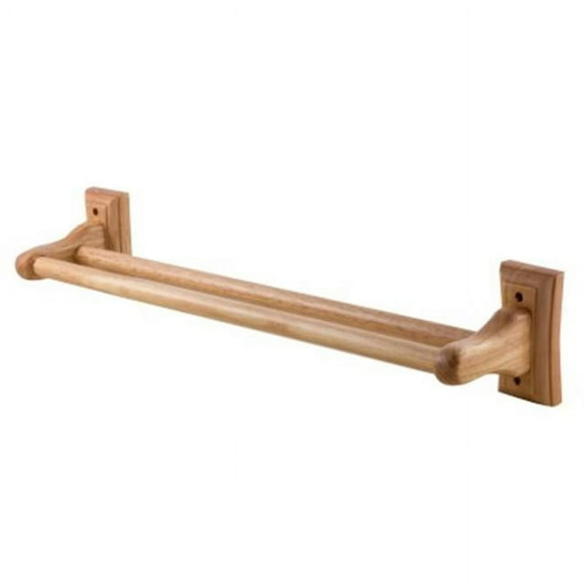 ALFI Brand AB5505 24 in. Double Rack Wooden Towel Bar - Bathroom Accessory