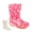 Pink Heart Glitter Fleece, variant on Toddler Rain Boots – Pink Heart Glitter Waterproof Kids Rain Boots For Girls, Lightweight Non-Slip PVC Rain Shoes with Easy-On Handles