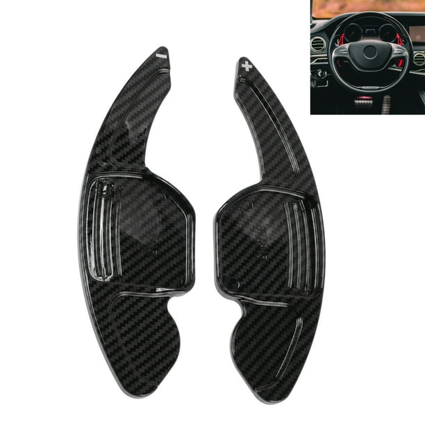 Accesorios interiores únicos Bargains 1 juego de extensiones de palanca de cambio de volante de plástico negro para Audi A3 2013-2016