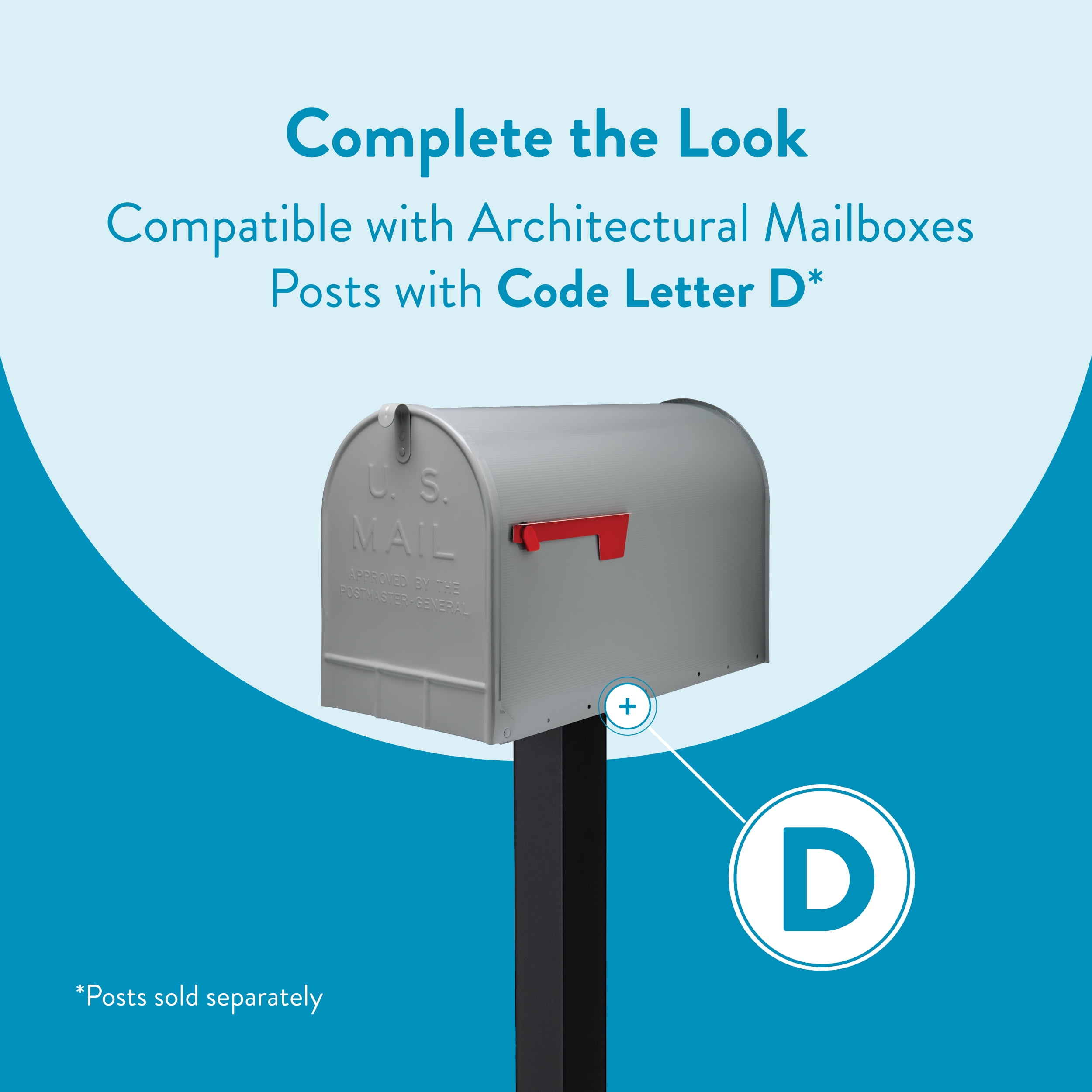 Architectural Mailboxes Stanley Galvanized Steel, Extra Large, Post-Mount Mailbox in Grey