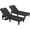 Black, variant on Techmilly Oversized Outdoor Chairse Lounge Chair,Extra Widen Chaise with Cup