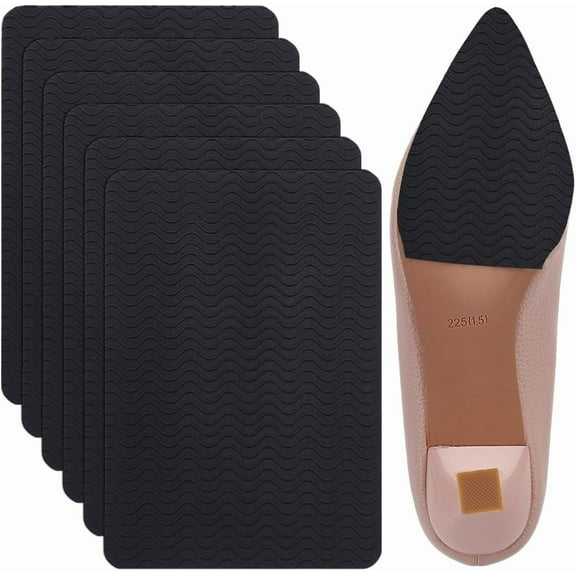 8Pcs Non-Slip Shoe Sole Protectors Shoe Grips on Bottom of Shoes No Slip Rubber Shoes Pads Self Adhesive Shoe Grips Pads for Men Women Leather Boots Sneakers 5.8x3.8 Inch Black
