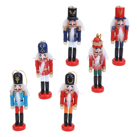FONDOTIN Nutcracker Pendant Nutcracker Puppet Synthetic Material 6pcs