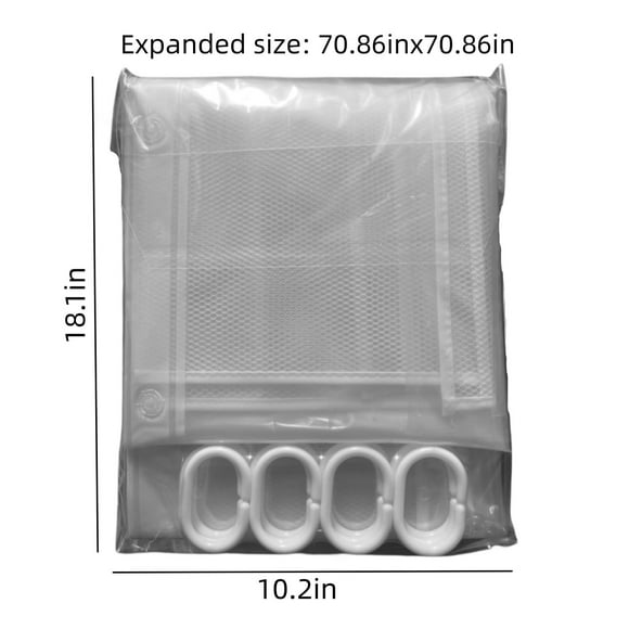 Rkxzt Shower Curtain Translucent Pocket Shower Curtain with 9 Mesh Pockets Waterproof Plastic Bathroom Storage Organizer 70.86x70.86 Inches Bathroom