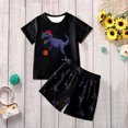 thumbnail image 4 of Hiijoy Big Boy's Outfits Dinosaur Print Short Sleeve T Shirt & Shorts Set, Sizes 9-10Y, 4 of 8