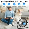 thumbnail image 4 of Feltar 16 Inch Solar Fan, Portable Rechargeable Fan with 18000mAh Battery & 30W Solar Panel, Waterproof Fan for Camping, Greenhouse, Shed, Pet House, 4 of 9
