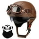 thumbnail image 1 of Medio casco de moto Lutcaut, estilo alemán, piel, color marrón, 1 of 6