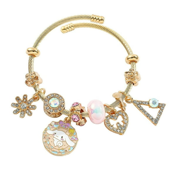 2.17" Cinnamoroll Charm Bracelet Jewelry - Family Cartoon Charm Bracelet Gifts for Women Girl - Ages 3 