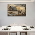 thumbnail image 2 of Farmhouse Wall Art Farm Deer Pictures Wall Decor Rustic Old Barn Canvas Prints Country Landscape Painting Framed Modern Home Artwork Decoration for Bedroom Kitchen Living Room, 2 of 6
