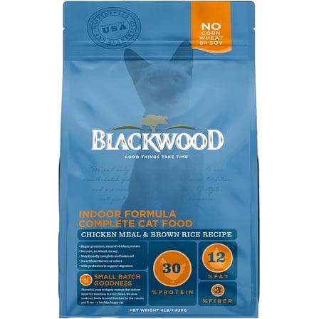 Blackwood Dry Indoor Cat Food Chicken Meal & Brown Rice 4 lb.