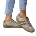 thumbnail image 3 of HTHLVMD Gum Sole Casual Sneakers, Orthopedic Shoes for Women, Sneakers for Women, Vintage Inspired Athletic Shoes, Women's Retro Lace-Up Sneakers, Buckle Detail Casual Athletic Shoes, Beige 5.5, 3 of 5