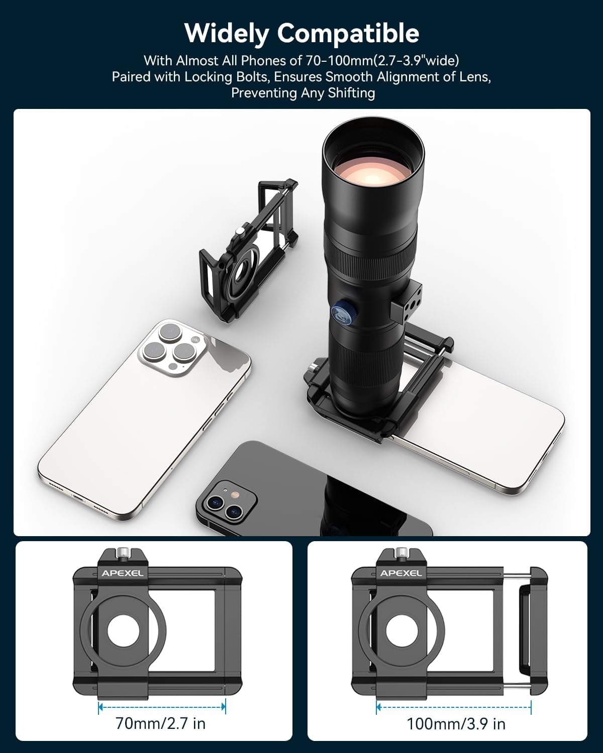 Apexel 20-60X Zoom Telephoto Lens, High Power HD Telephoto Phone