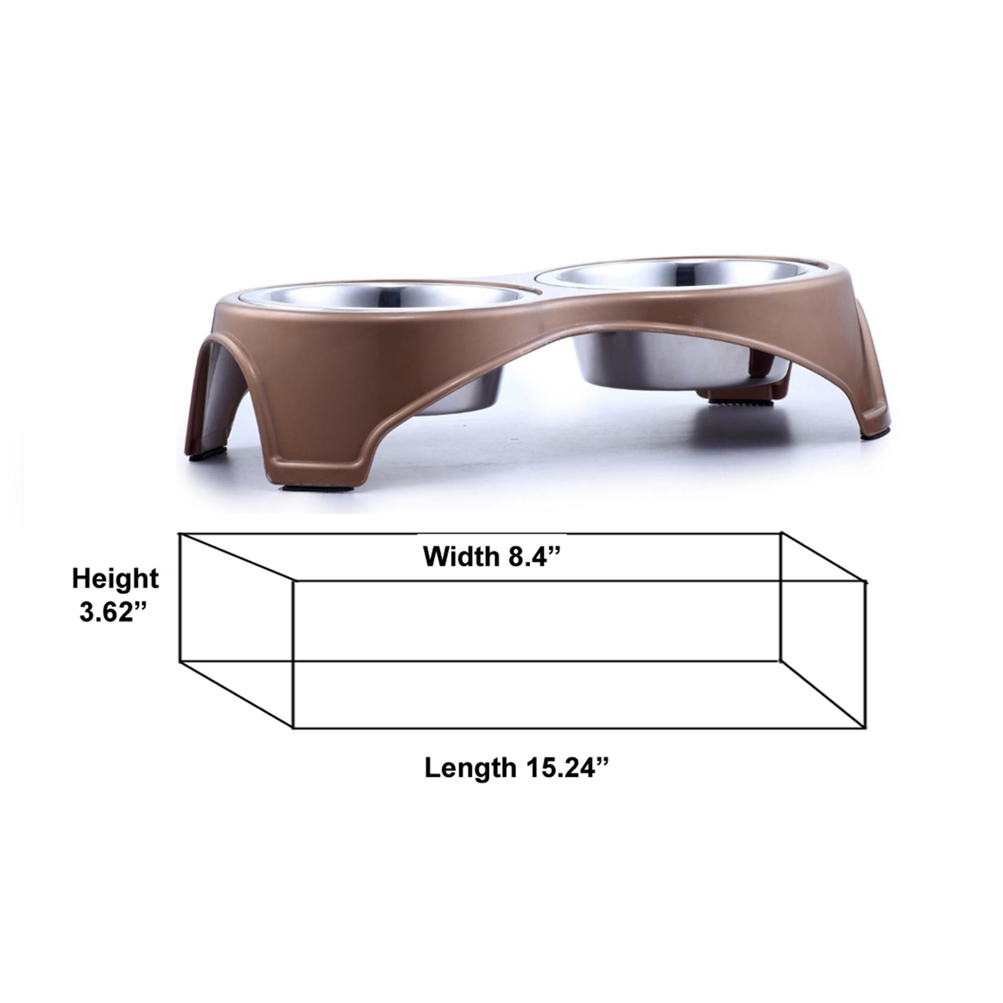 Pefilos 11.8 oz Elevated Dog Bowls with 2 Stainless Steel Pet Bowl for Large Medium, Small Dog and Cats, Gold M Pefilos 11.8 oz Elevated Dog Bowls with 2 Stainless Steel Pet Bowl for Large Medium, Small Dog and Cats, Gold M