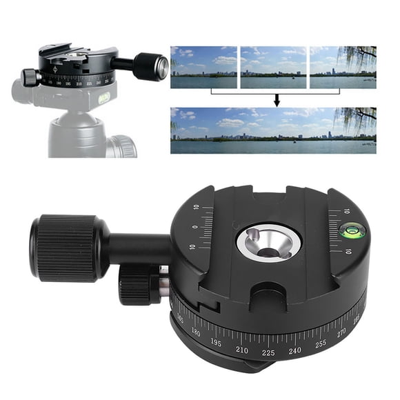 Panoramic Tripod Head QJ 01 Aluminum Alloy 360 Rotatable Panoramic Tripod Head with Quick Plate for Arca Swiss Clamp