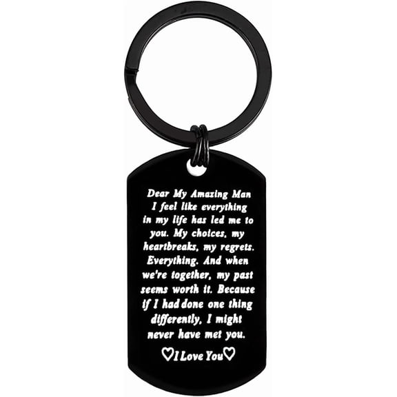 to My Man Keychain Gifts for Him I Love You Keychain Gifts for Boyfriend Husband Fiance Christmas Birthday Gifts Wedding Anniversary Keychain Gifts Valentines Day Gifts for Men