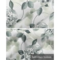 thumbnail image 6 of Spring Botanical Kitchen Valances for Windows Farmhouse Linen Window Valance Curtain for Living Room Window Treatment Eucalyptus Leaves Teal Floral Summer Valance Rod Pocket Topper, 42 x 12 Inch, 6 of 6