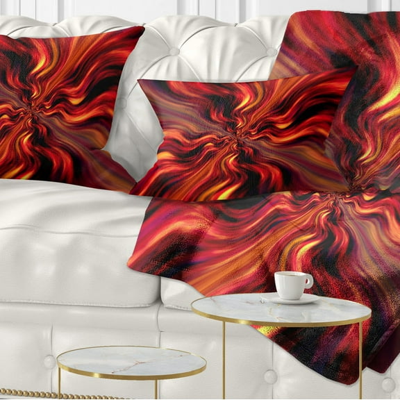Designart Red Infinity Illustration - Abstract Throw Pillow - 12x20