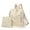 Beige, variant on 2pcs Corduroy Backpack Purse for Women Leather Strap College Casual Zipper Schoolbag Ladies Travel Daypack Wallet Set