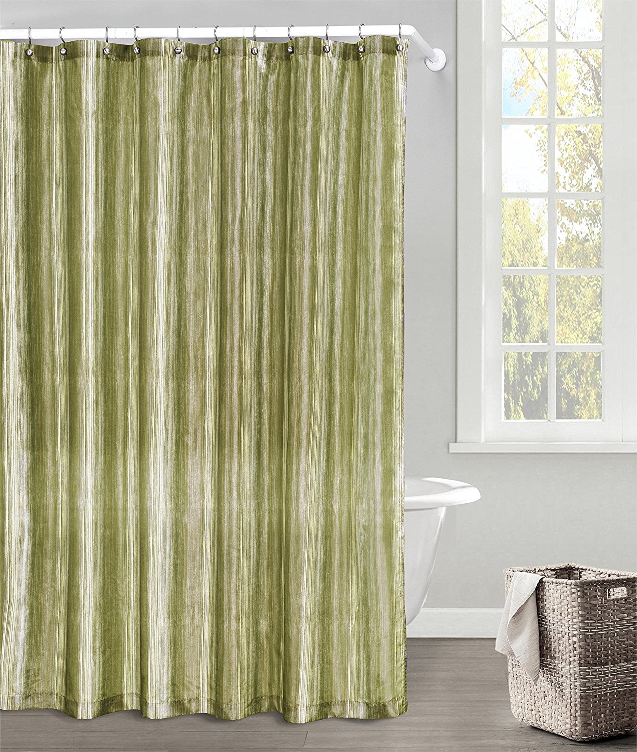 Green Brown Unique MultiColored Ombre Shower Curtain