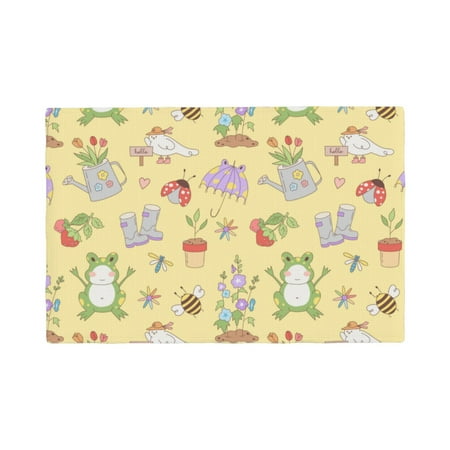 

Placemats Set of 6 Frog Bee Place mats for Dining Table Indoor/Outdoor Cute Heat Resistant Washable Table Mats(18 x 12 )