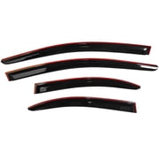 IKON MOTORSPORTS, Window Visor Compatible With 2008-2017 Mitsubishi Lancer Evolution Vent Sun Shade Rain Guards Side Window Deflectors