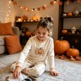 thumbnail image 4 of XAOFW Boys Girls Halloween Pajamas Pumpkin Prints Long Sleeve Tops Pants Toddler Kids Fall Winter Cozy Loungewear 9-10 Years, 4 of 8