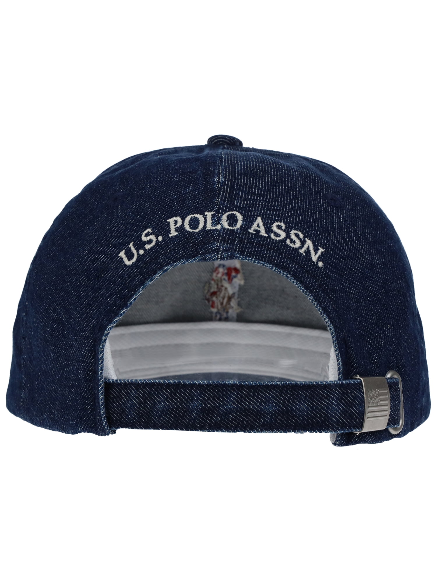U.S. Polo Assn. Double Horseman Embroidered Dad Hat, Dark Denim, One Size