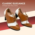 thumbnail image 4 of Chase & Chloe Women's Vintage-Inspired Lace-Up Oxford Pumps with Wingtip Design and Mid-Heel, 4 of 5