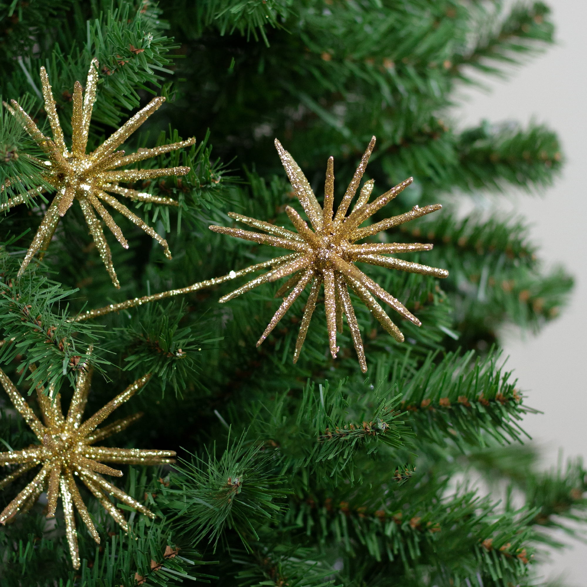 24" Golden Glitter Star Ball Artificial Christmas Spray