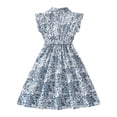 thumbnail image 6 of FYDUU Girl's Floral Dress Elegant Girls Dresses Summer Flutter Sleeves A-Line Midi Sundress Stylish Party Wear Kids Princess Dress 8 Years, 6 of 8