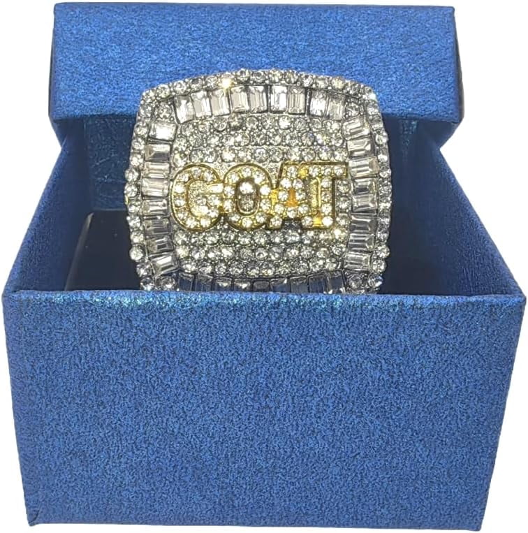 Goat Championship Rings Award Trophy Greatest of All Time Gift for Tournament and League Champion Winner